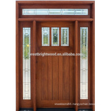 American style mahogany solid wood entrance door for villa